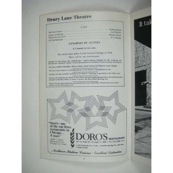 Lunching Stagebill 1978 Drury Lane Theatre Alan Gross Mike Nussbaum Gaines - Picture 4 of 6